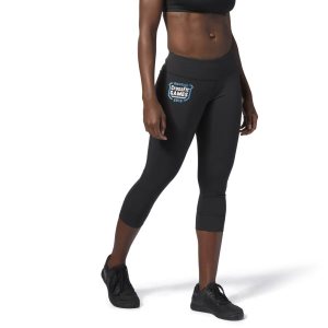 Legginsy Damskie Reebok CrossFit Chase 3/4 -Games Czarne PL 25PWUAZ